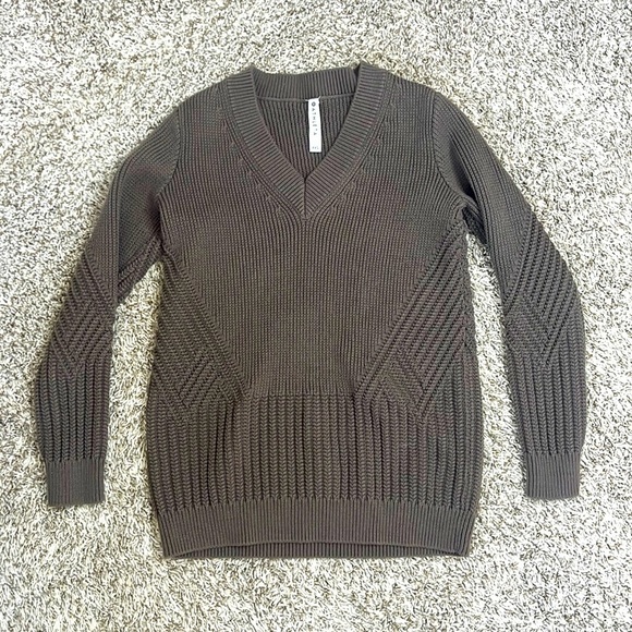 Athleta Sweater Oversized Repreve Teton Woven Knit Brown size XX Small - Picture 3 of 10